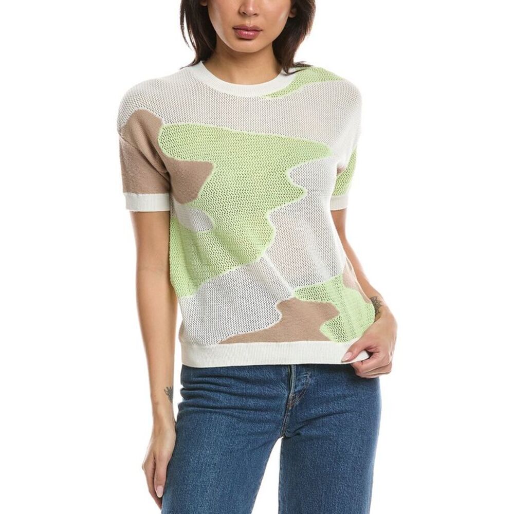 Wispr Womens Mix Stitch Camo T-Shirt, White
